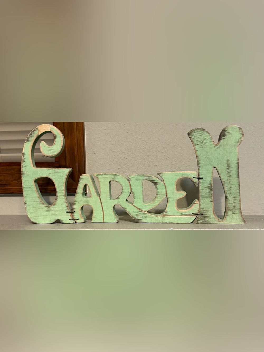 Cute Vintage Green Garden Decor Sign